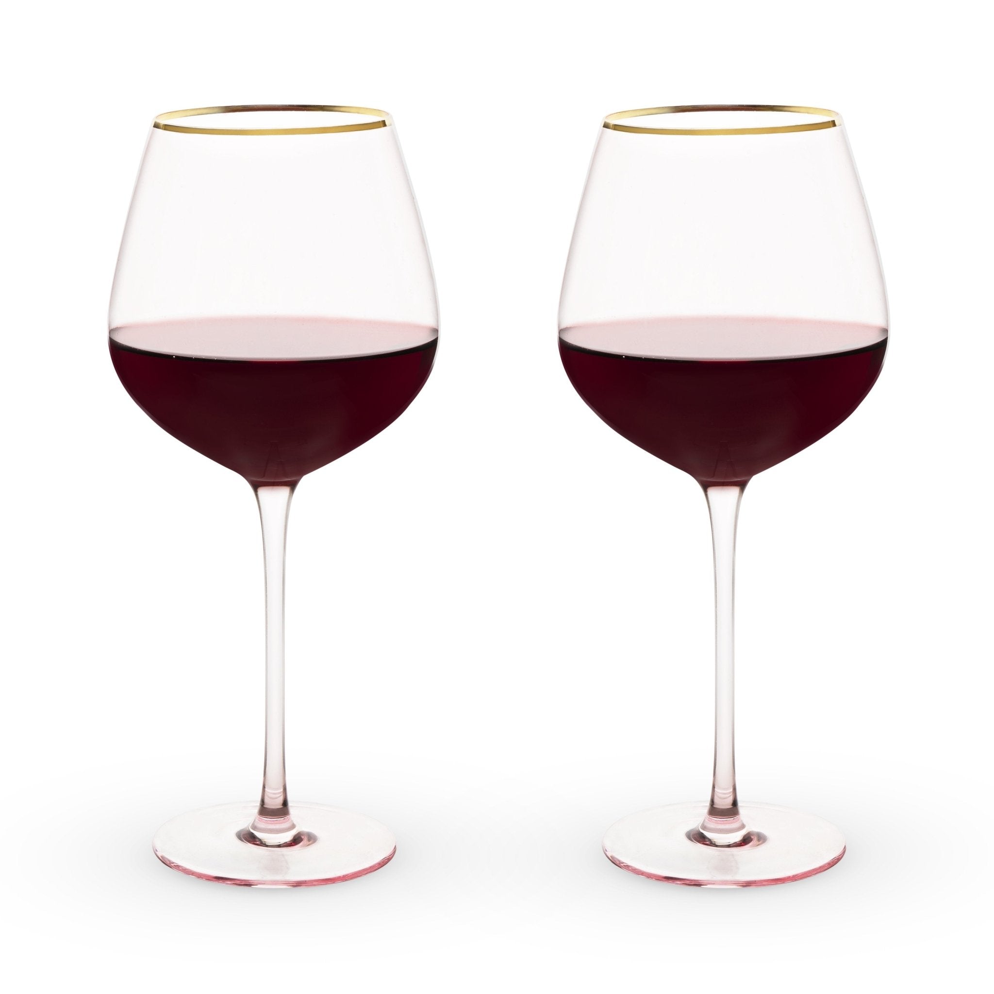 Gold - Rimmed Crystal Red Wine Glass Set | Zigeze