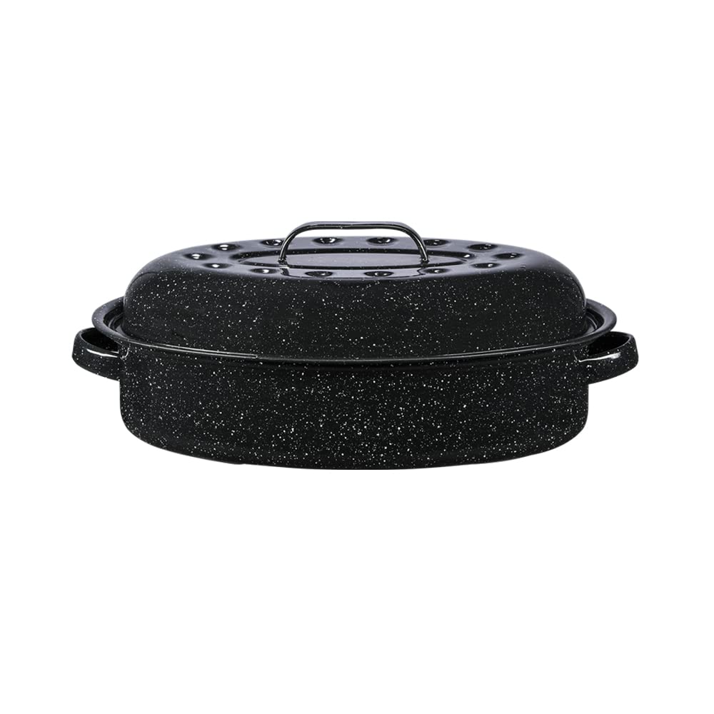 Granite Ware 15 - Inch Covered Oval Roaster, Black | Zigeze