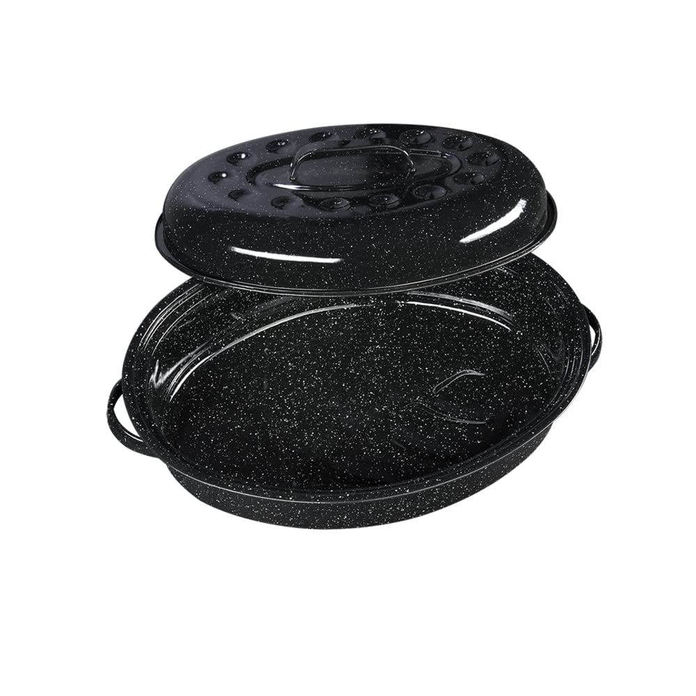 Granite Ware 15 - Inch Covered Oval Roaster, Black | Zigeze