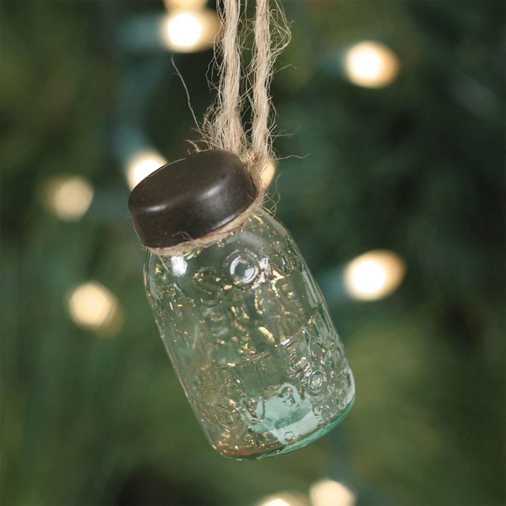 Hanging Mini Mason Jar Ornaments, Box of 6 | Zigeze