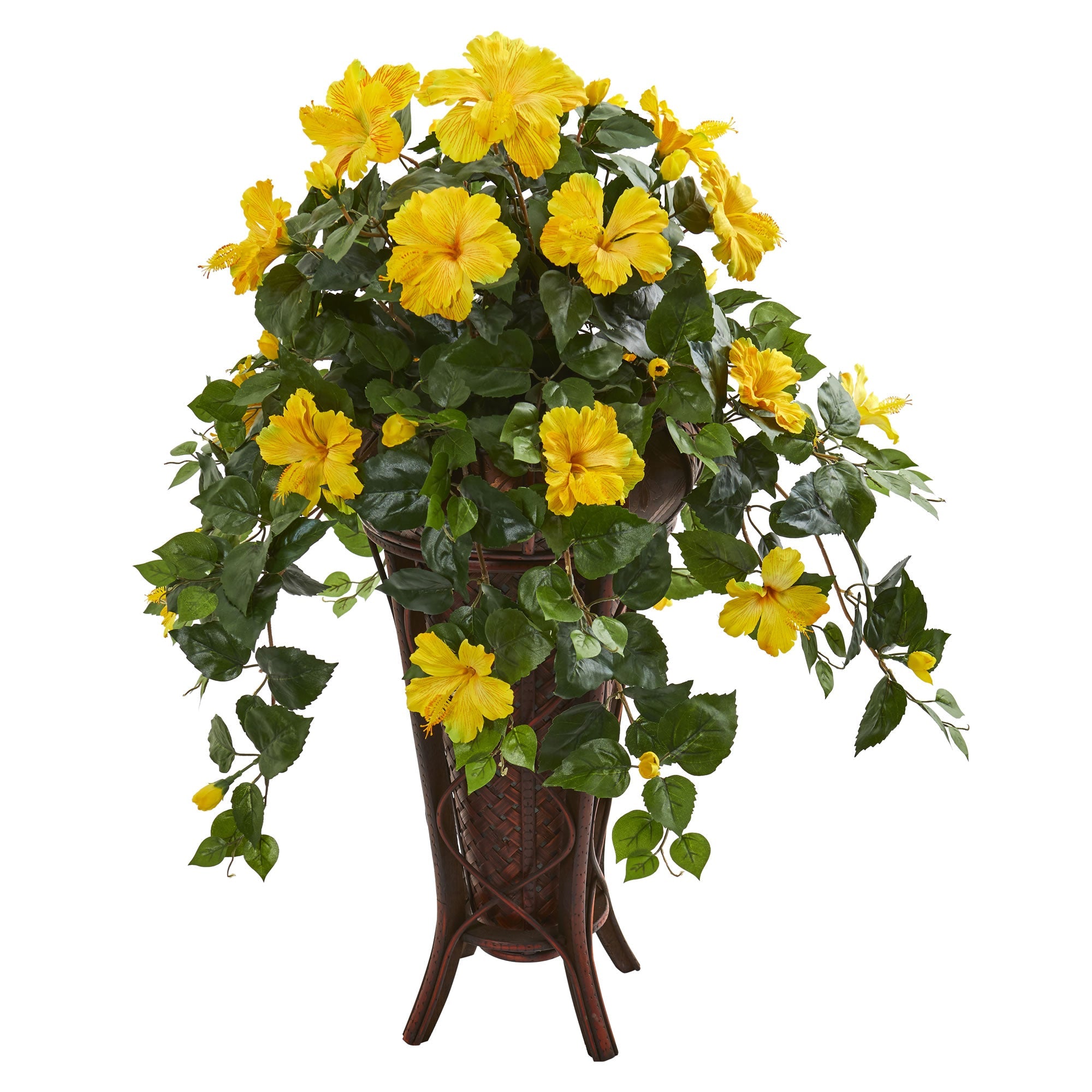 Hibiscus Artificial Plant in Stand Planter | Zigeze