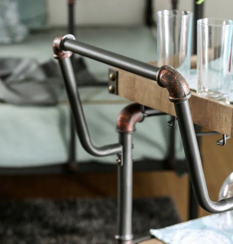 Industrial Style Pipe Frame Serving Cart | Zigeze