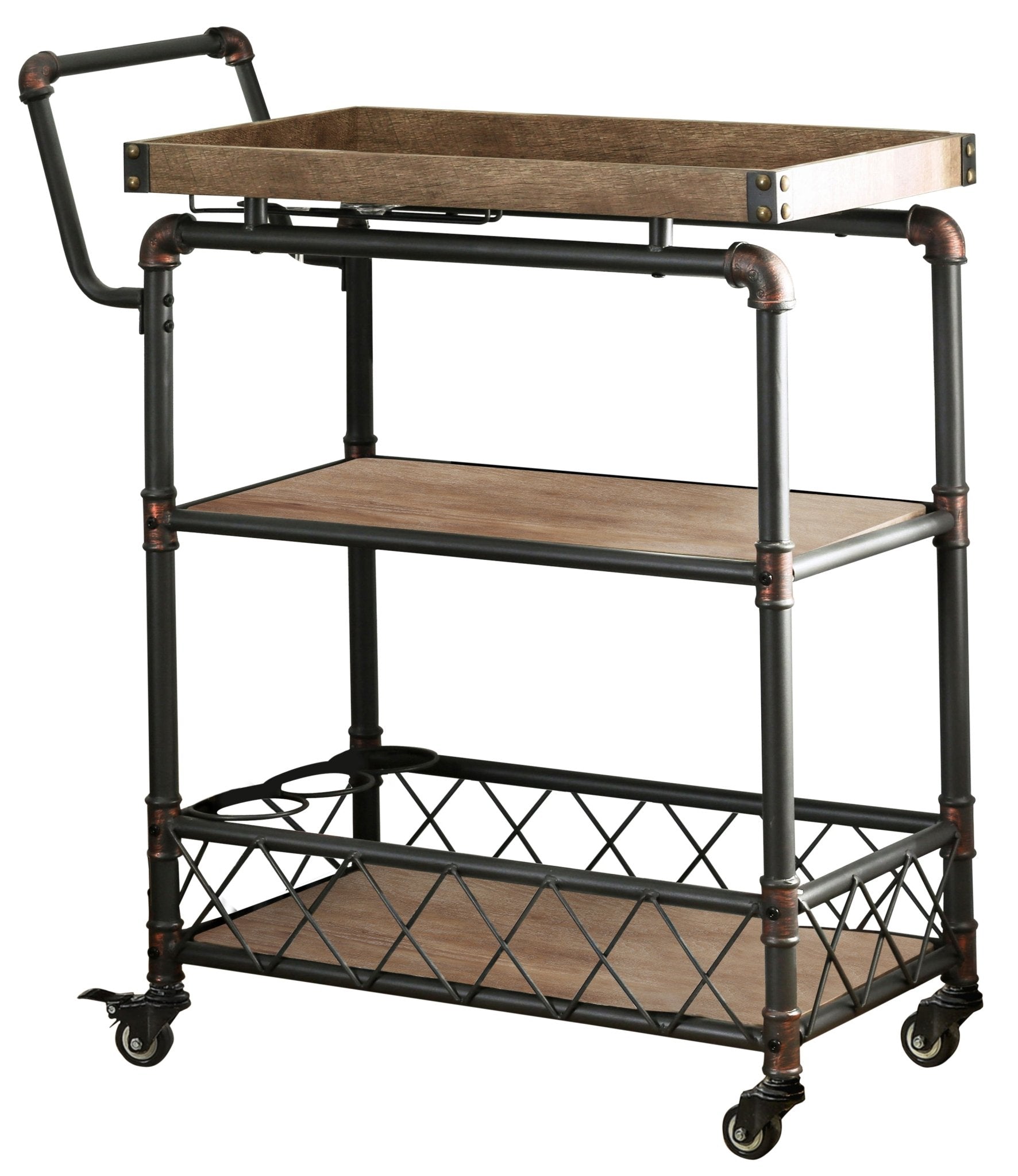 Industrial Style Pipe Frame Serving Cart | Zigeze