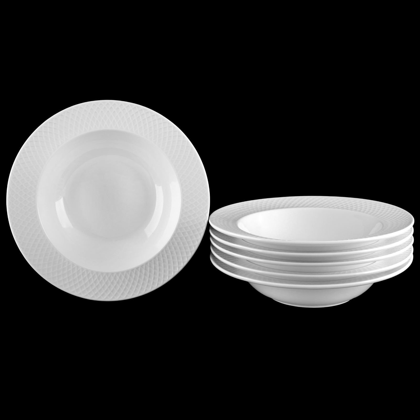 Julia Porcelain Deep Plates/Bowls (Set of 6) | Zigeze