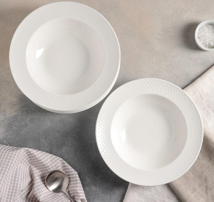 Julia Porcelain Deep Plates/Bowls (Set of 6) | Zigeze