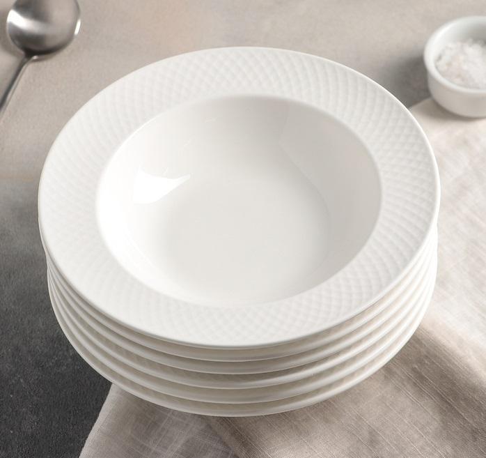 Julia Porcelain Deep Plates/Bowls (Set of 6) | Zigeze