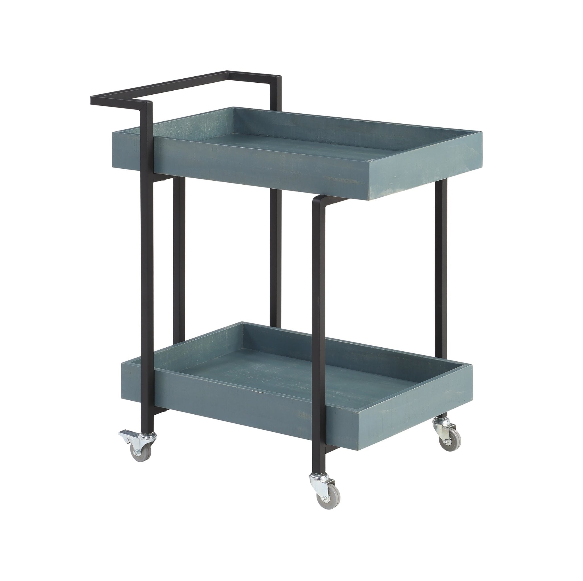 Lackomb 2 - Shelf Serving Cart in Antique Blue | Zigeze