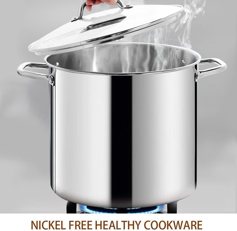 Large 16 - Quart Stock Pot with Glass Lid | Zigeze