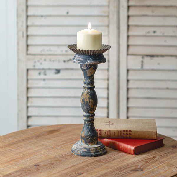 Large Distressed Candle Stand | Zigeze