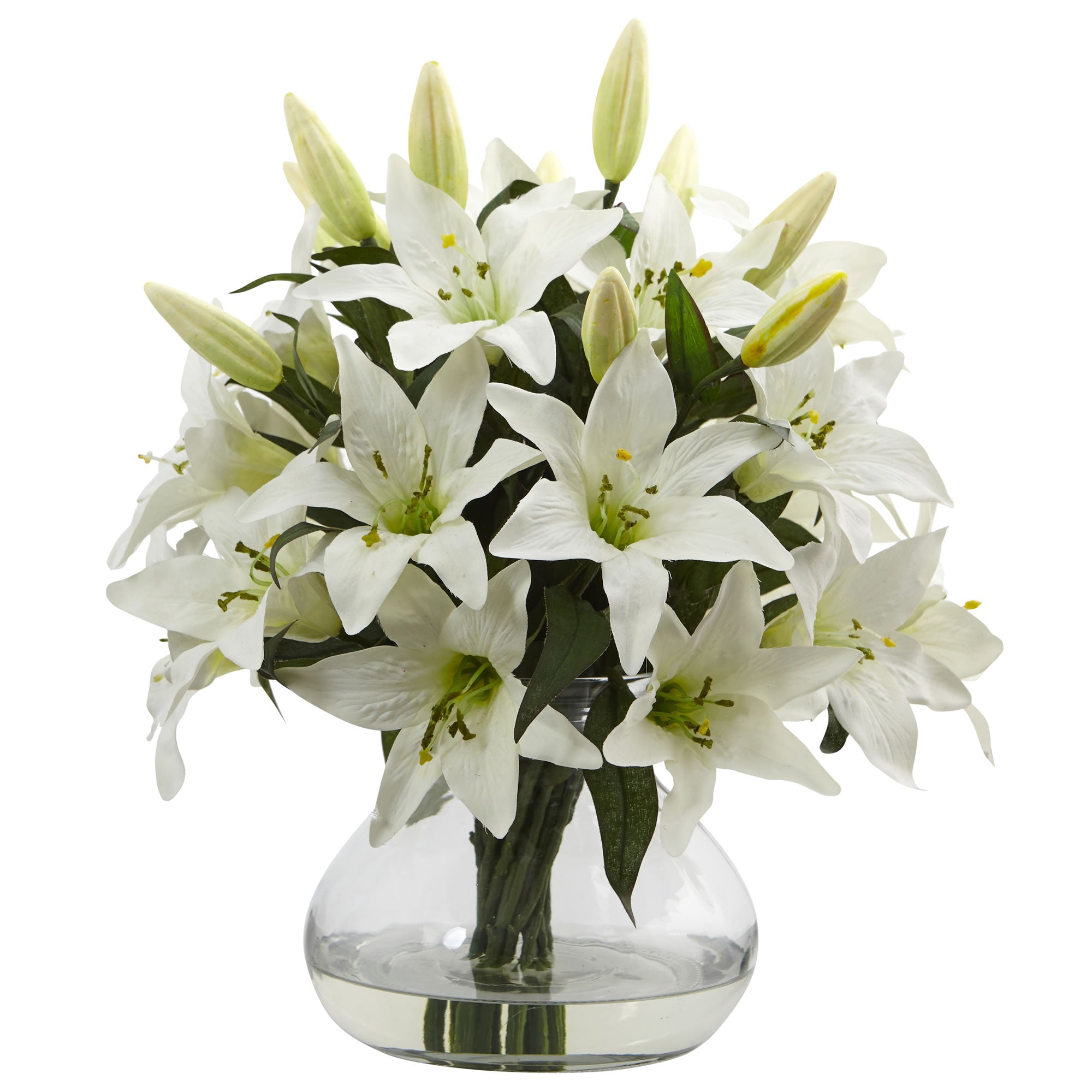 Large Lily Silk Tabletop Arrangement with Vase | Zigeze