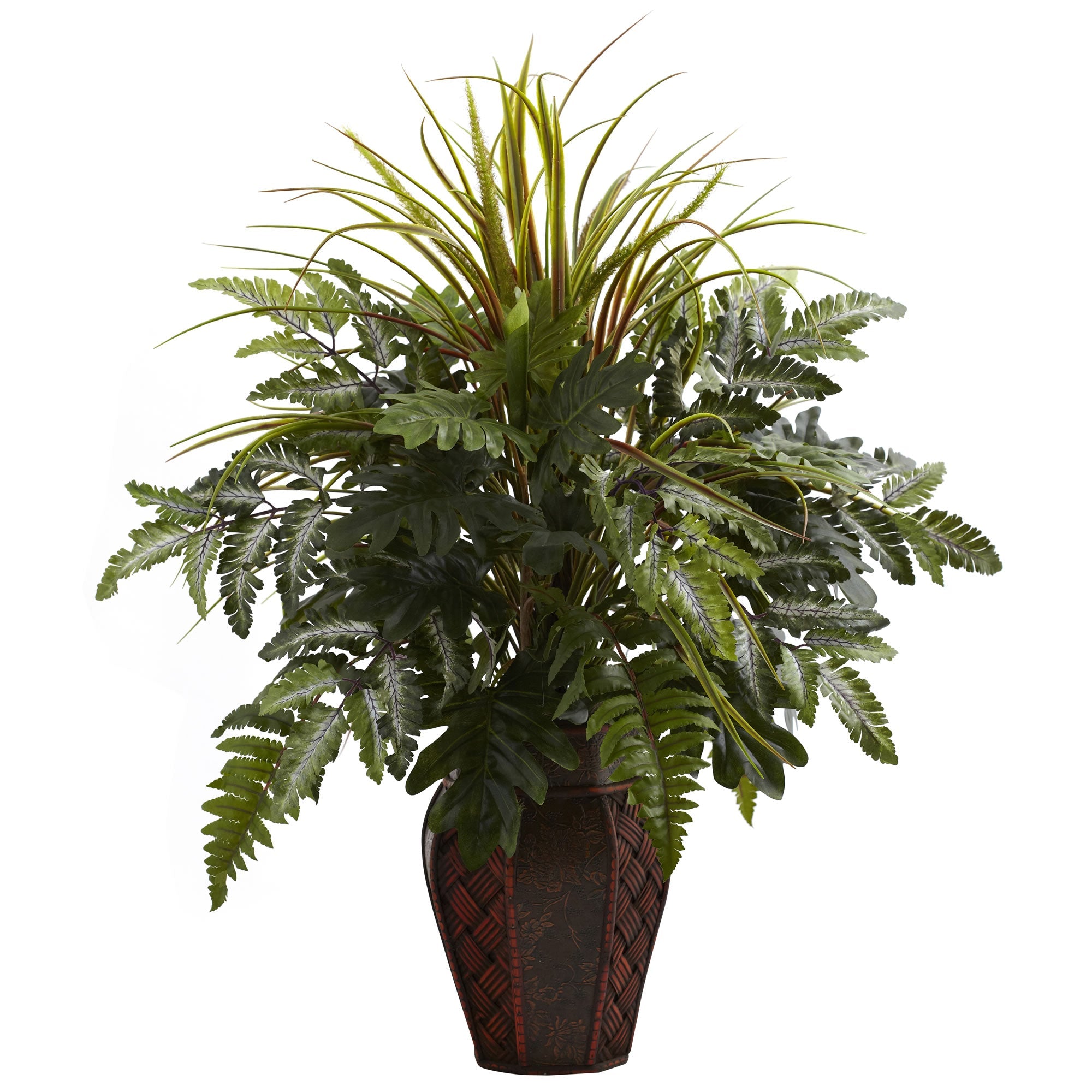 Mixed Grass & Fern with Decorative Planter | Zigeze