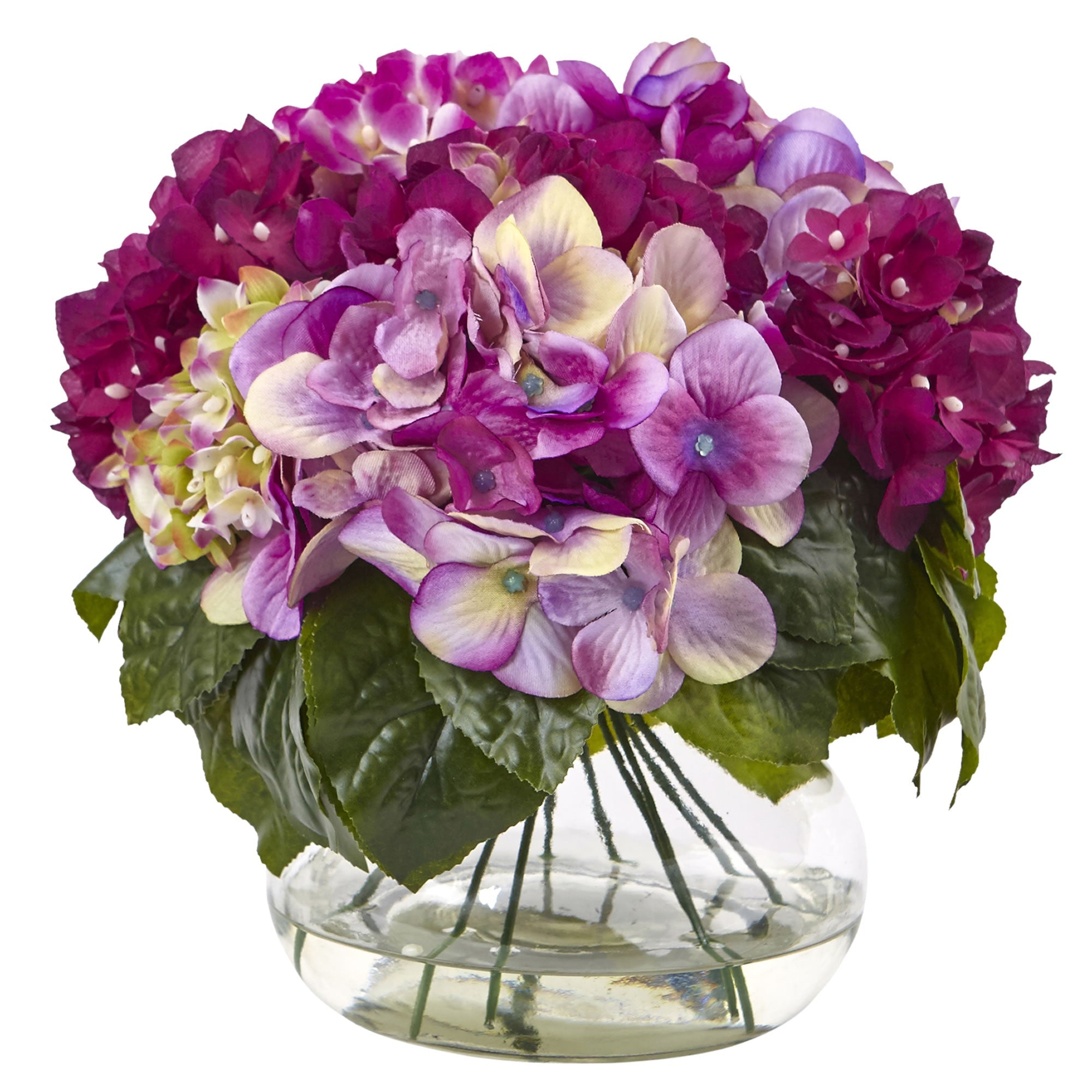 Multi - Toned Artificial Hydrangeas in a Vase | Zigeze