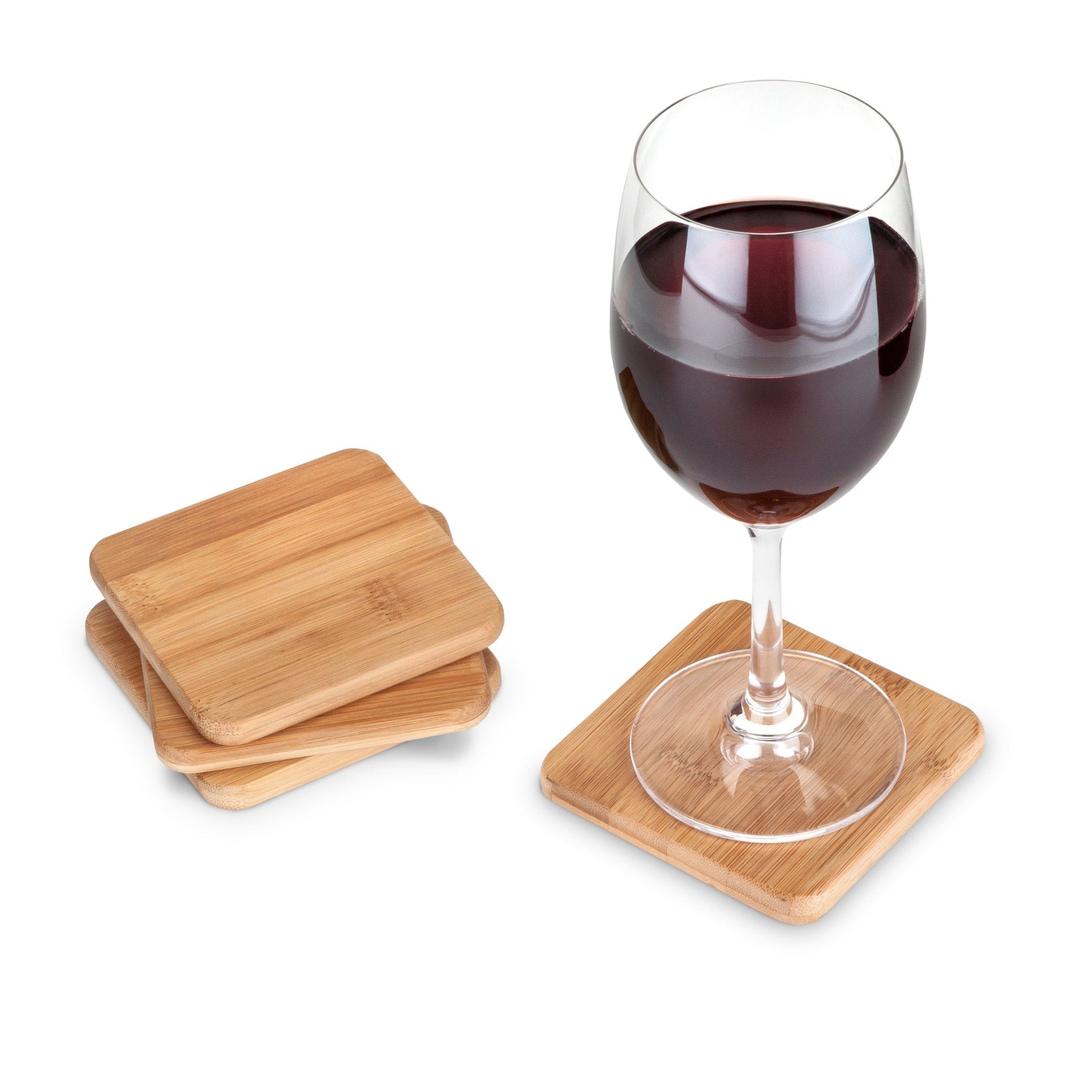 Natural Bamboo Coasters, Set of 4 | Zigeze