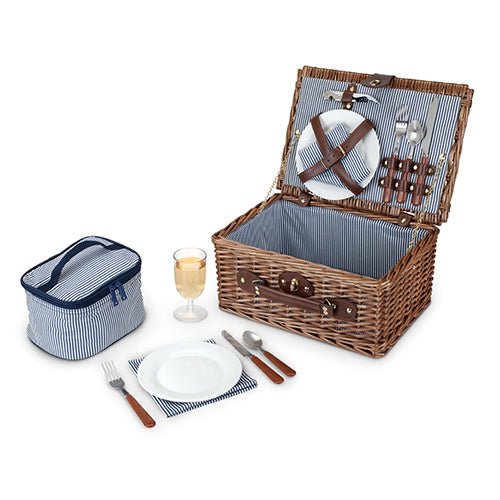 Newport Woven Wicker Picnic Basket | Zigeze