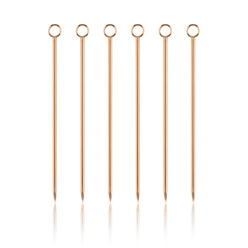 Polished Copper Cocktail Picks, Set of 6 | Zigeze