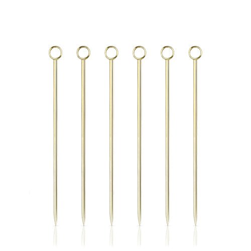 Polished Gold Cocktail Picks, Set of 6 | Zigeze