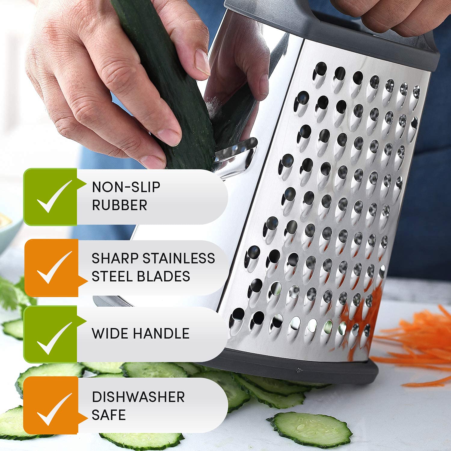 Professional Grade, Stainless Steel Box Grater | Zigeze