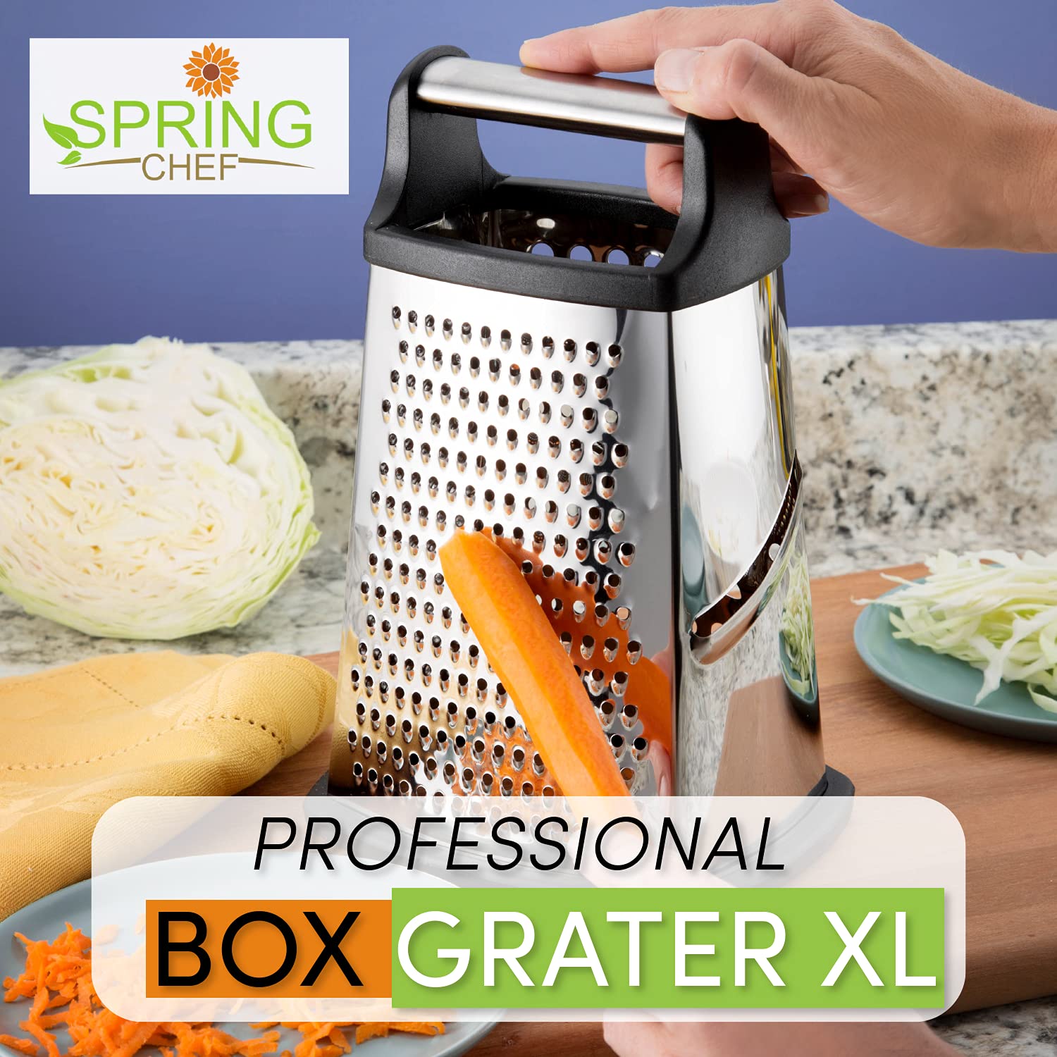 Professional Grade, Stainless Steel Box Grater | Zigeze