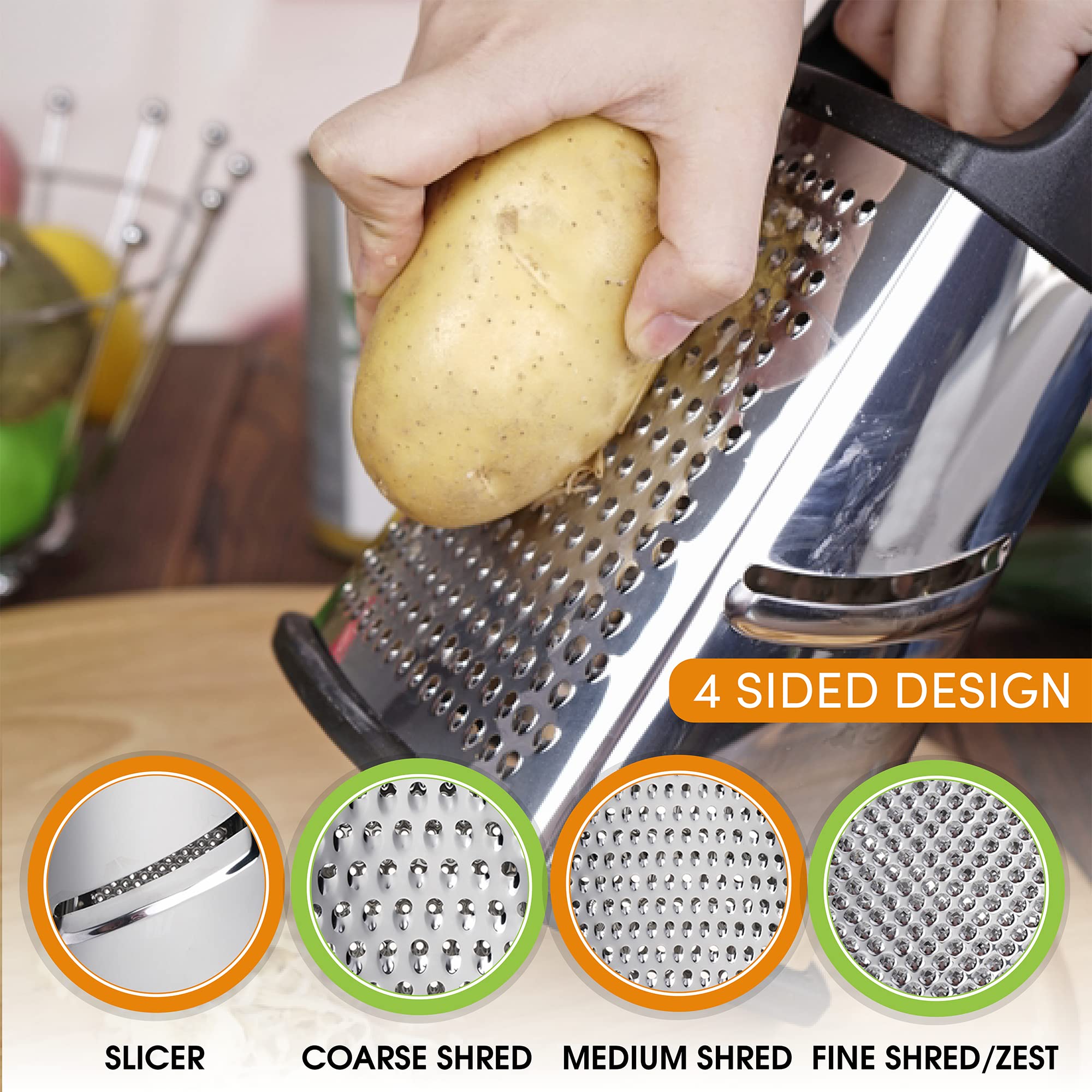 Professional Grade, Stainless Steel Box Grater | Zigeze