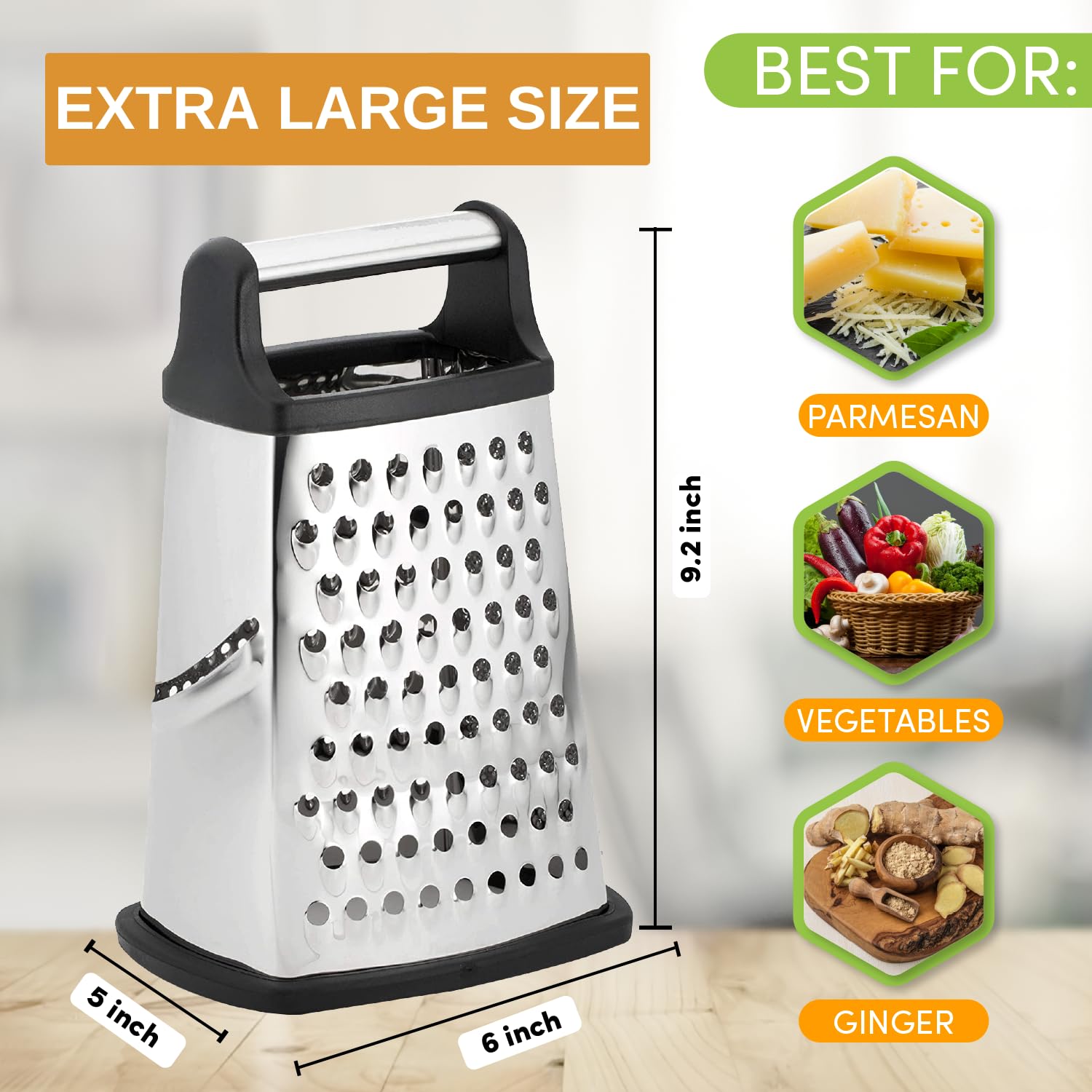 Professional Grade, Stainless Steel Box Grater | Zigeze