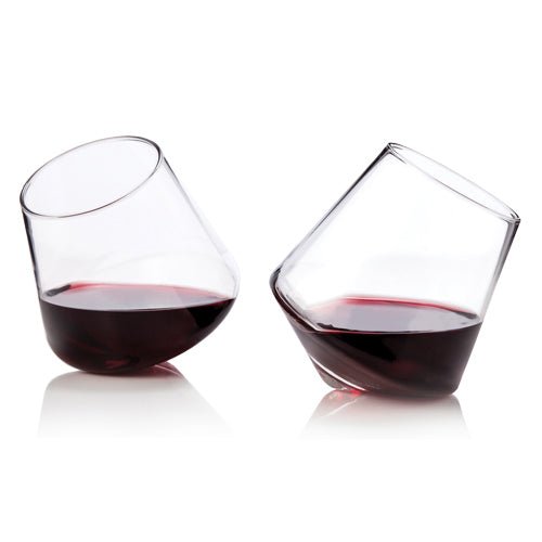 Rolling Crystal Wine Glasses, Set of 2 | Zigeze