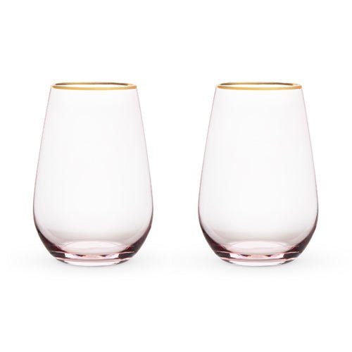 Rose Crystal Stemless Wine Glass Set | Zigeze