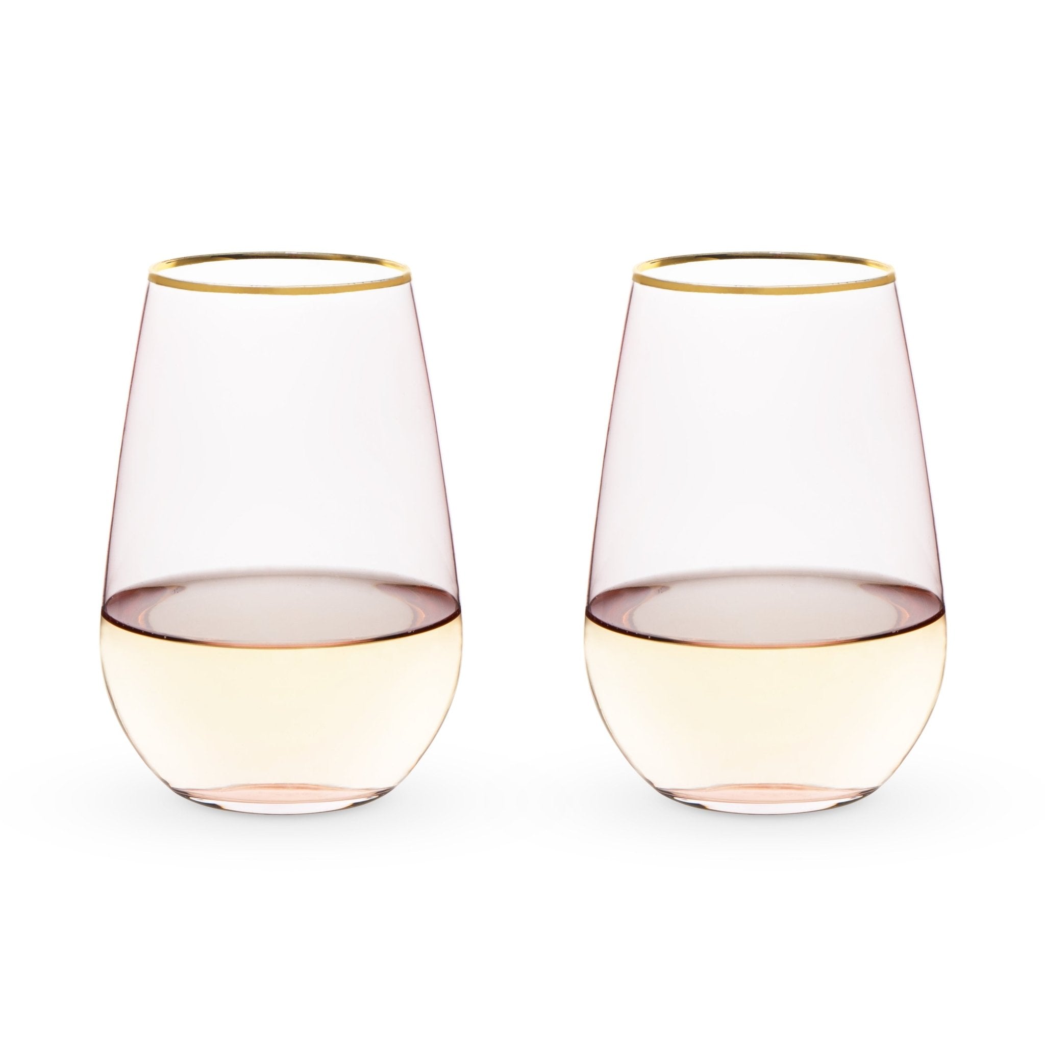 Rose Crystal Stemless Wine Glass Set | Zigeze