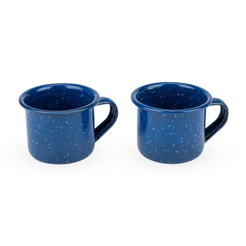 Rugged Blue Enamel Shot Glass Set | Zigeze