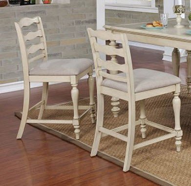 Rustic Pub Chair (Set of 2) in Antique White | Zigeze