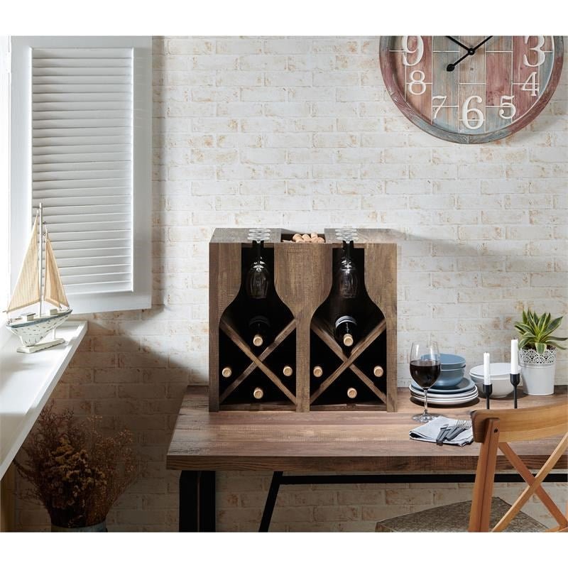 Sacha 8 - Bottte Wine Rack in Reclaimed Oak | Zigeze