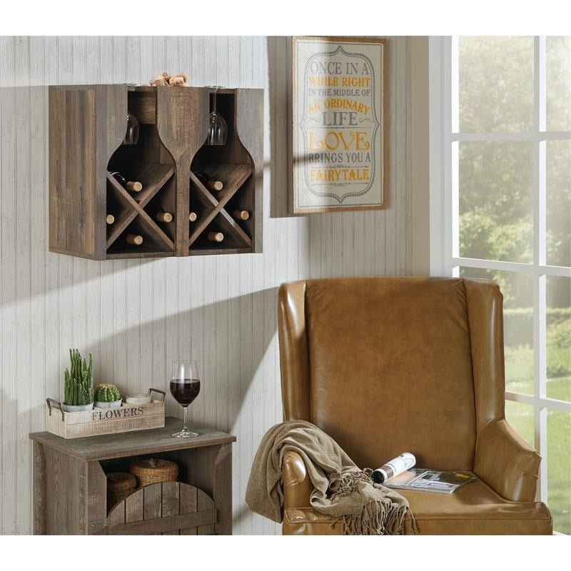 Sacha 8 - Bottte Wine Rack in Reclaimed Oak | Zigeze