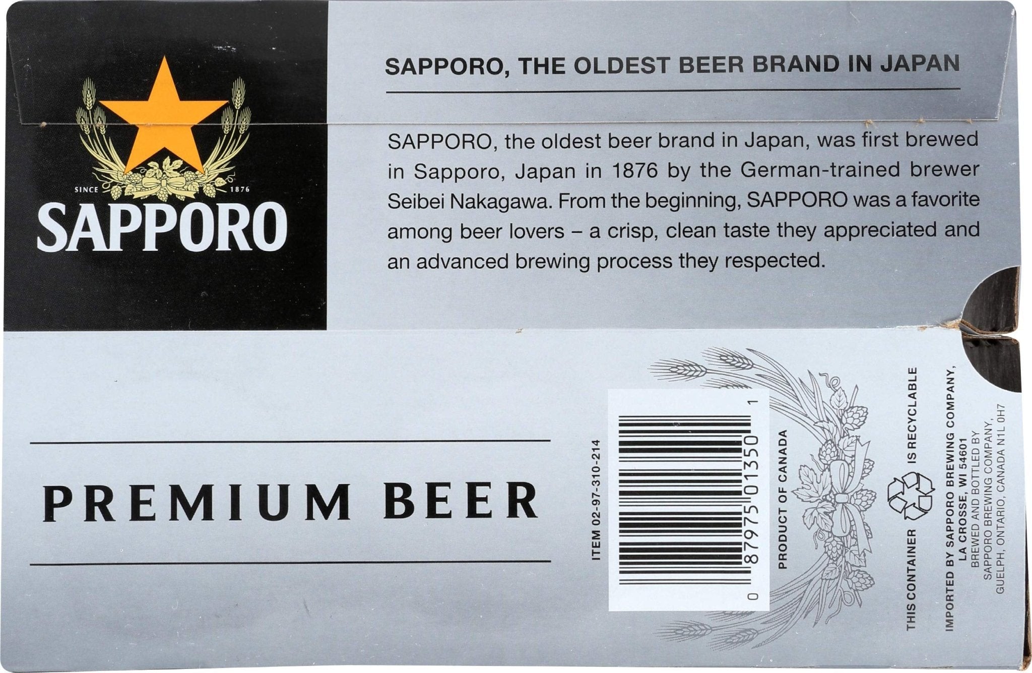 Sapporo Pale Ale, 6 pk, 12 oz bottles | Zigeze