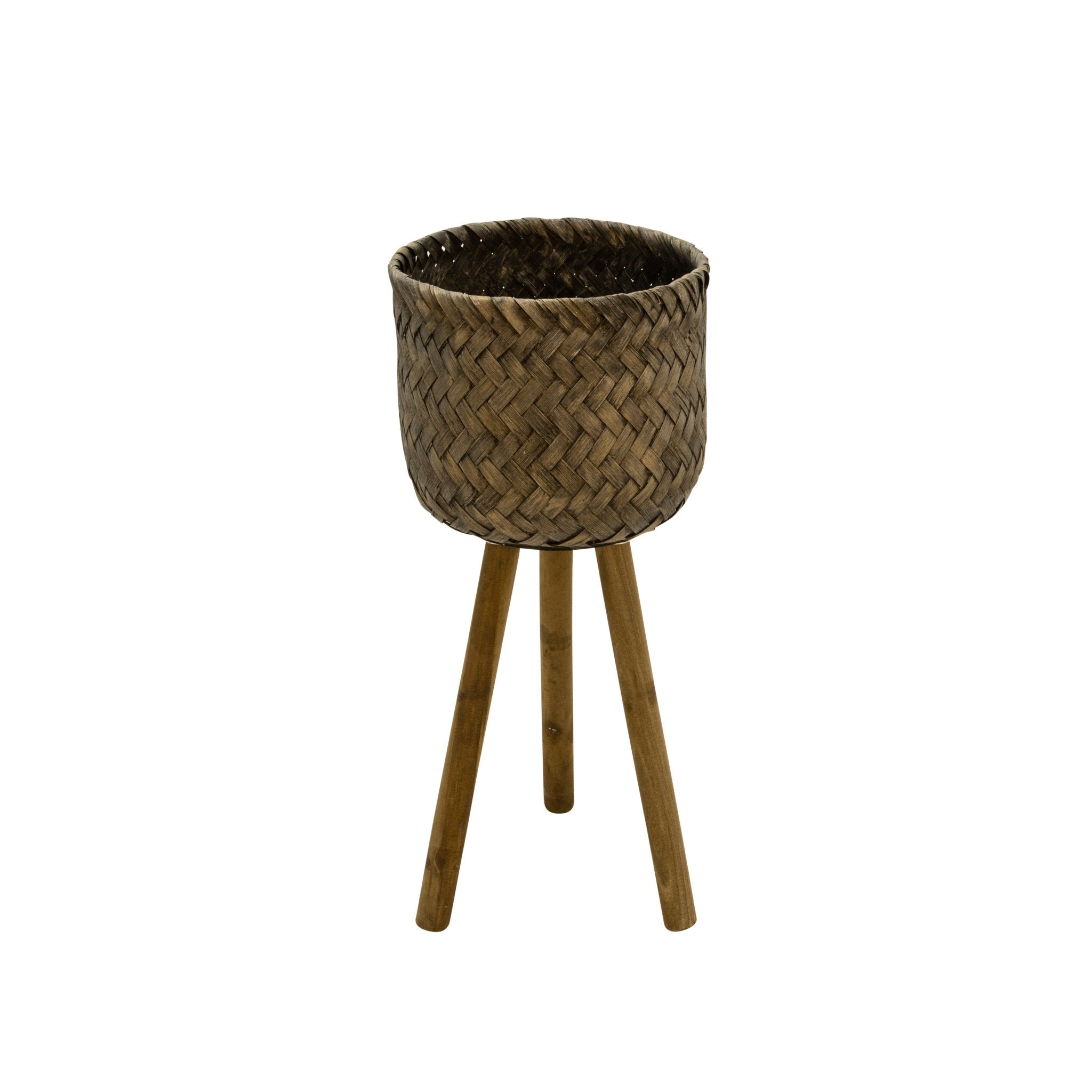 Set of 2 Bamboo Planters On Stands | Zigeze