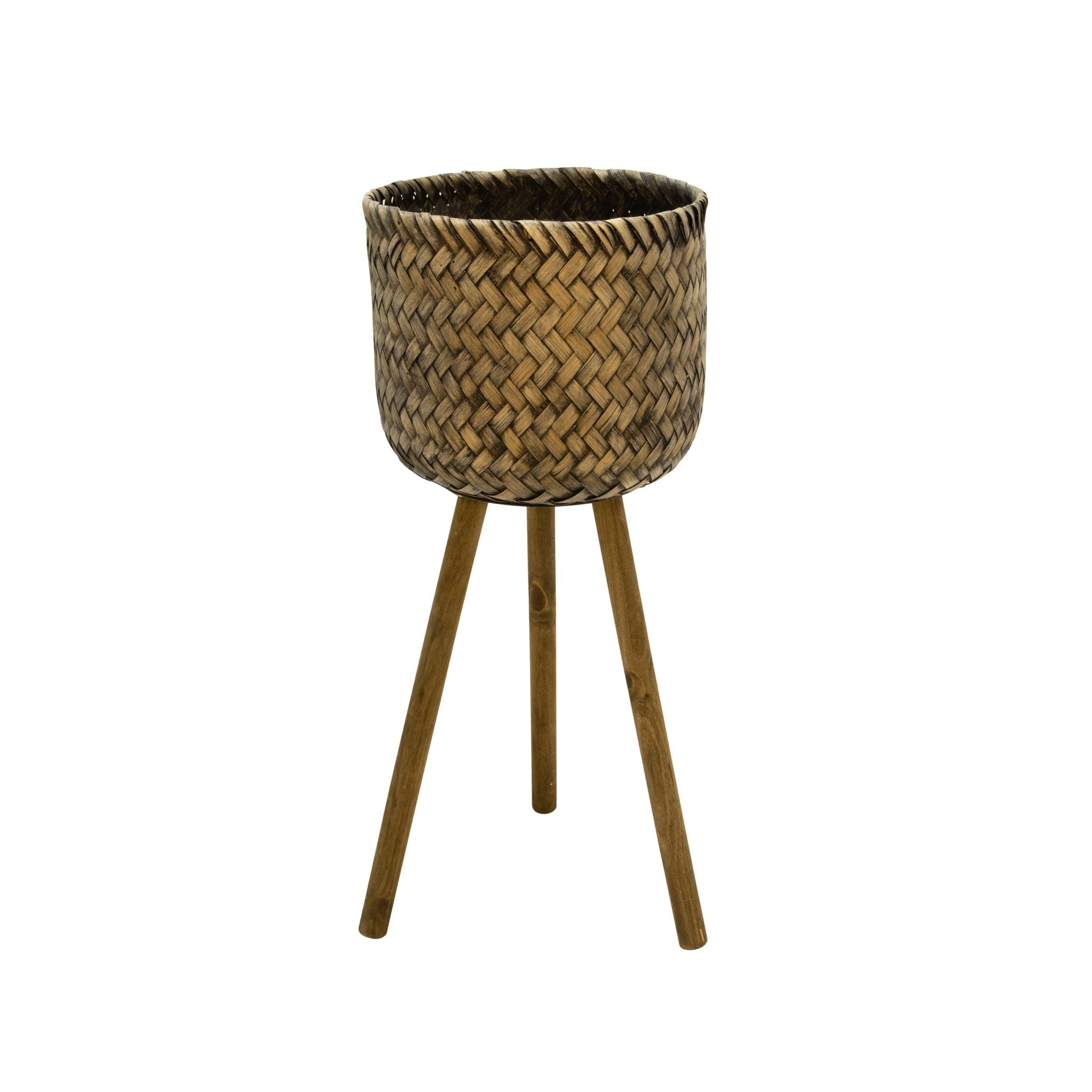 Set of 2 Bamboo Planters On Stands | Zigeze