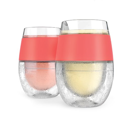 Set of 2 Wine Freeze Cooling Cups in Coral | Zigeze