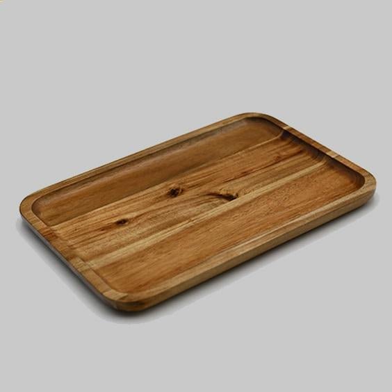 Set of 3 Acacia 12" Rectangle Serving Trays | Zigeze