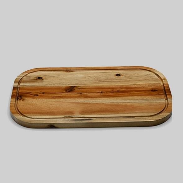 Set of 3 Acacia 18" Rounded Serving Boards | Zigeze