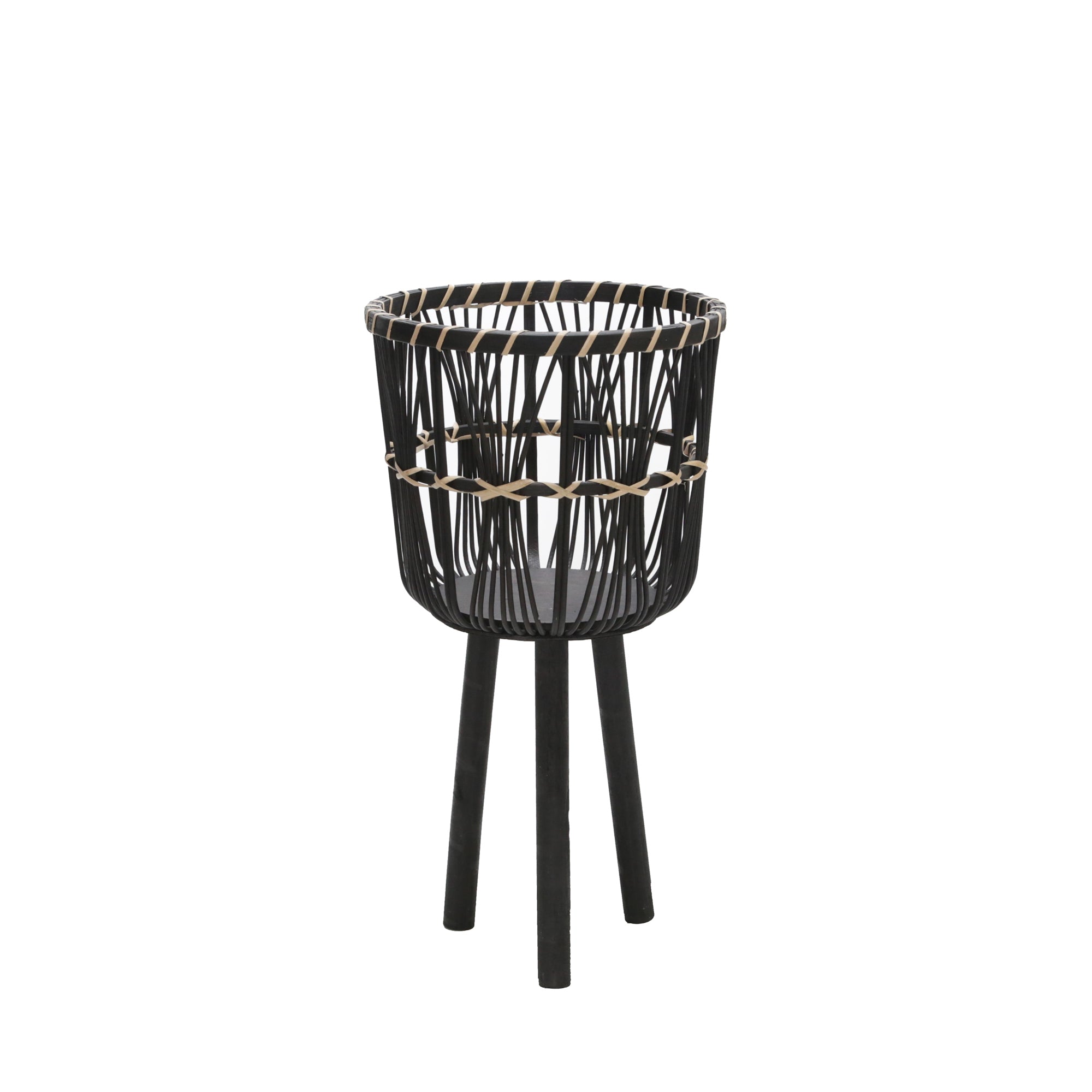 Set of 3 Bamboo Planters, Black | Zigeze