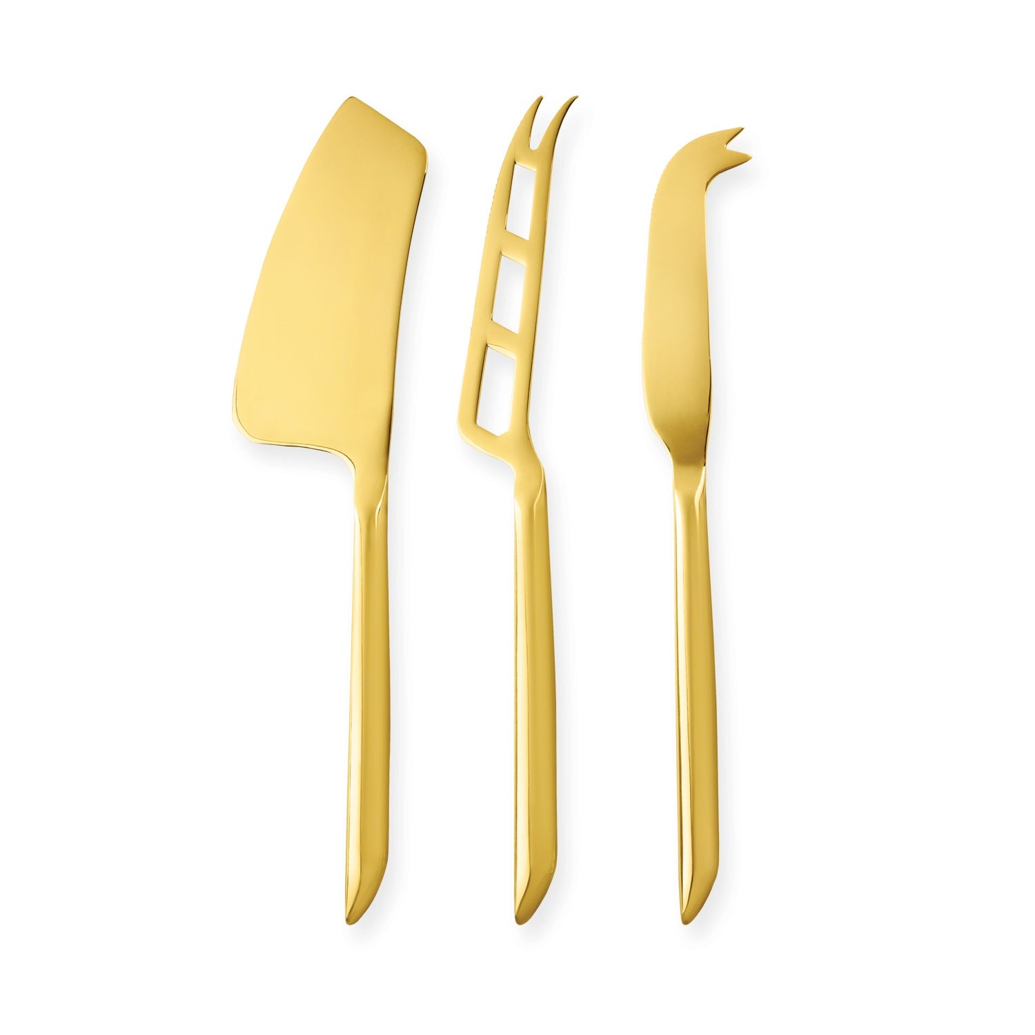 Set of 3 Gold Plated Cheese Knives | Zigeze