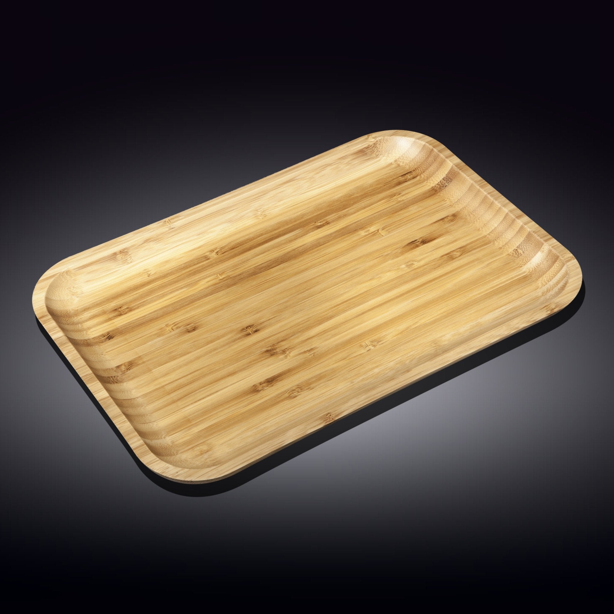 Set of 3 Natural Bamboo Platters 14" x 10" | Zigeze