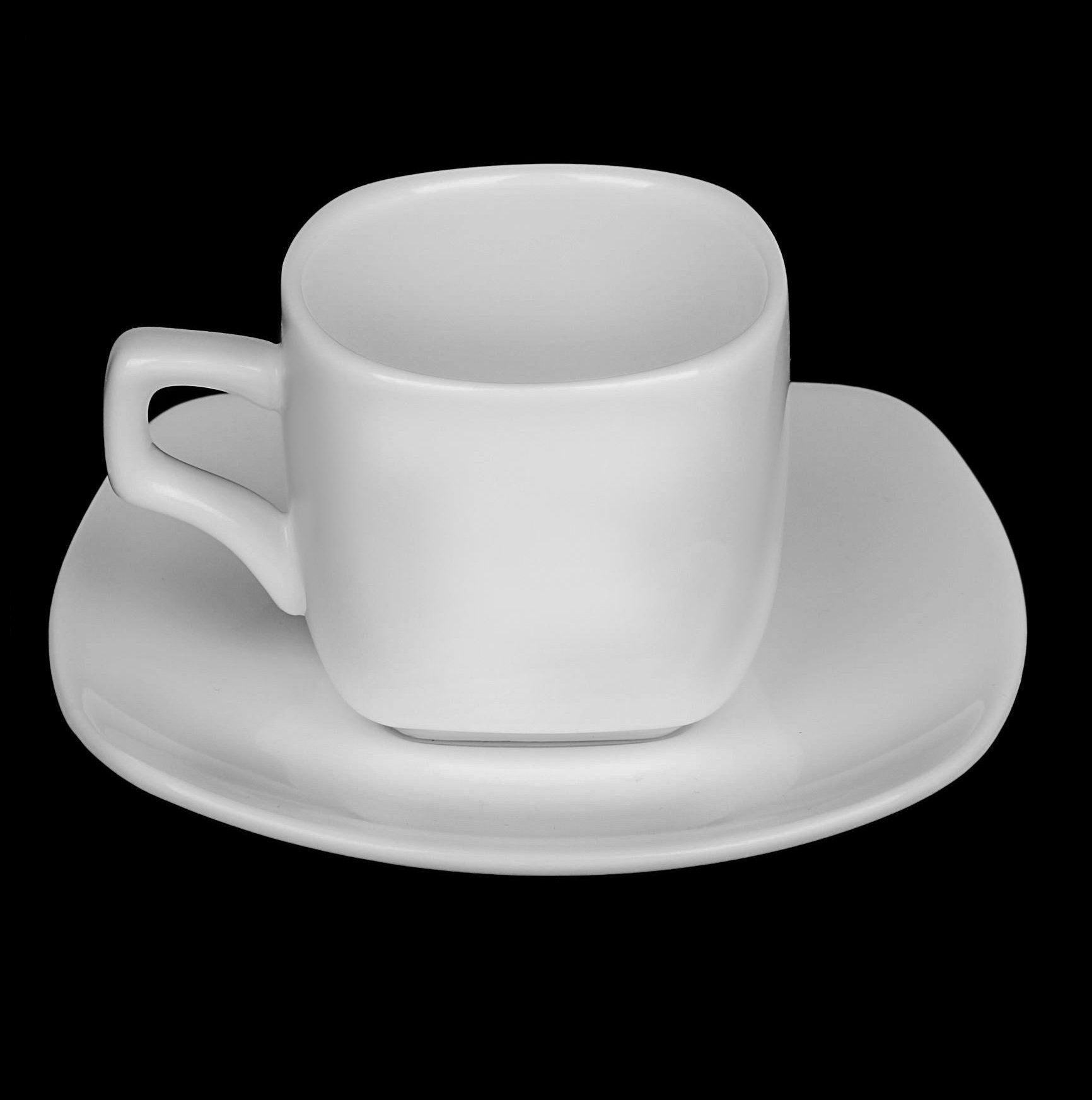 Set of 6 Fine Porcelain 3 Oz. Coffee Cup & Saucer | Zigeze