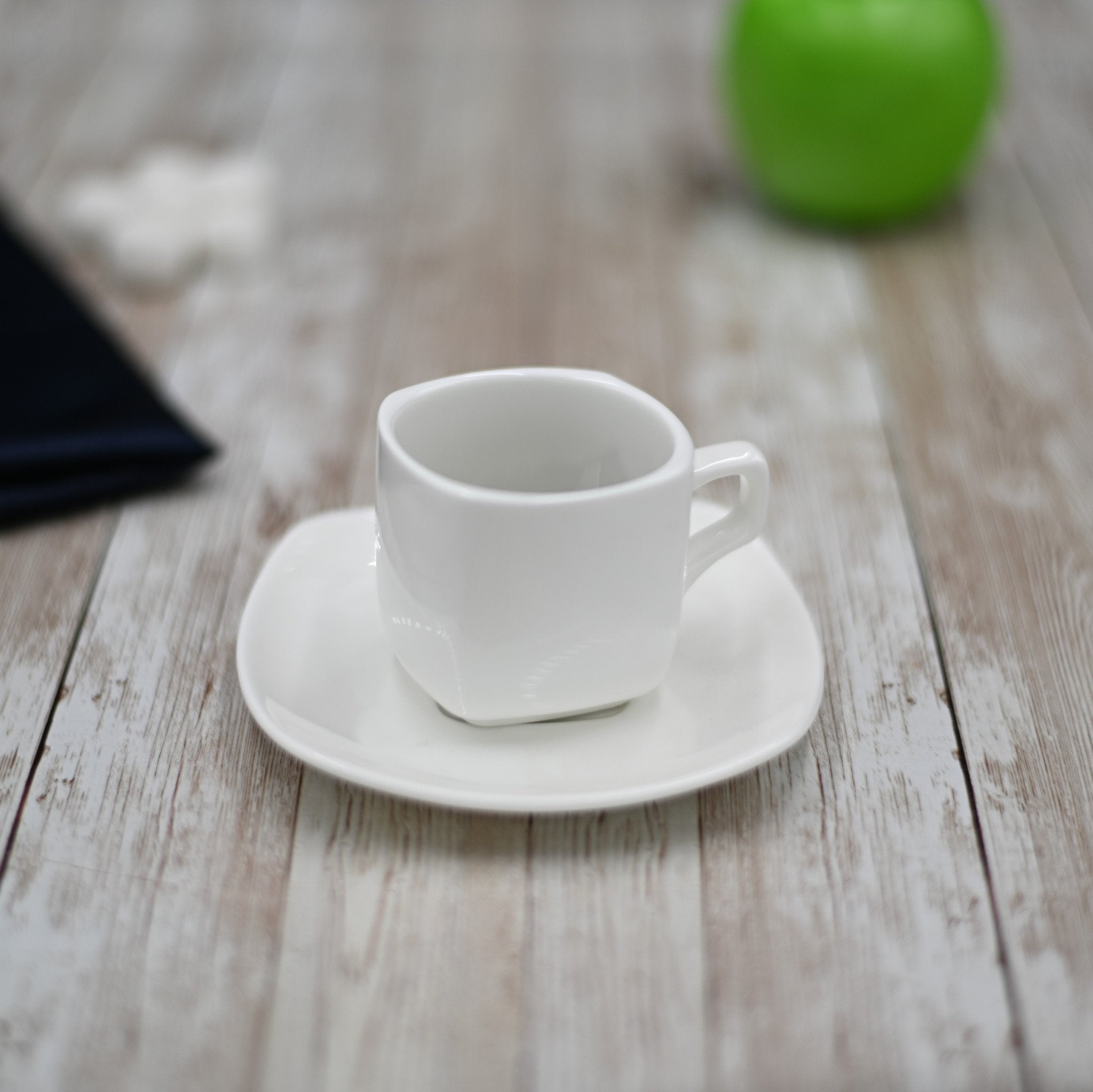 Set of 6 Fine Porcelain 3 Oz. Coffee Cup & Saucer | Zigeze