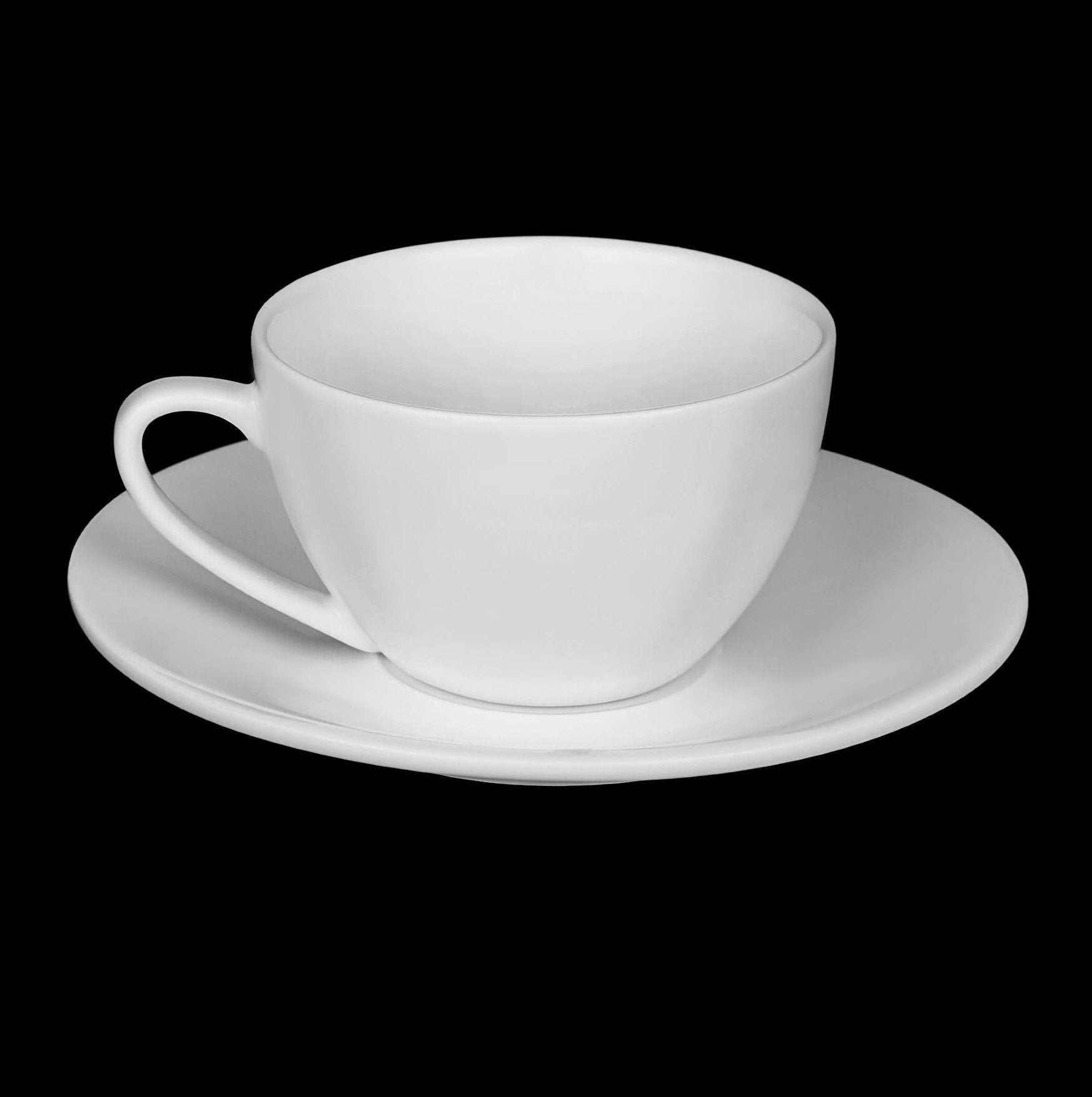 Set of 6 Fine Porcelain 6 Oz. Cappuccino Cups & Saucers | Zigeze