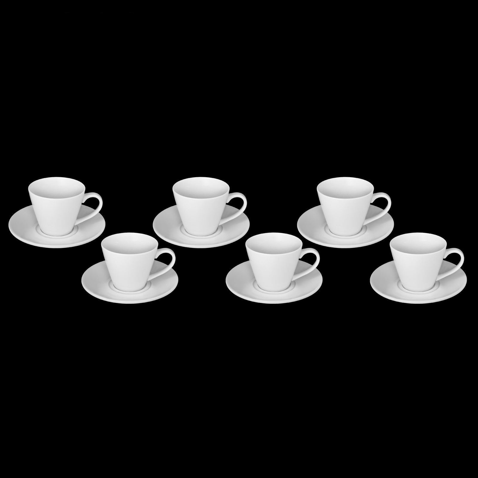 Set of 6 Fine Porcelain 6 Oz. Tea Cups & Saucers | Zigeze