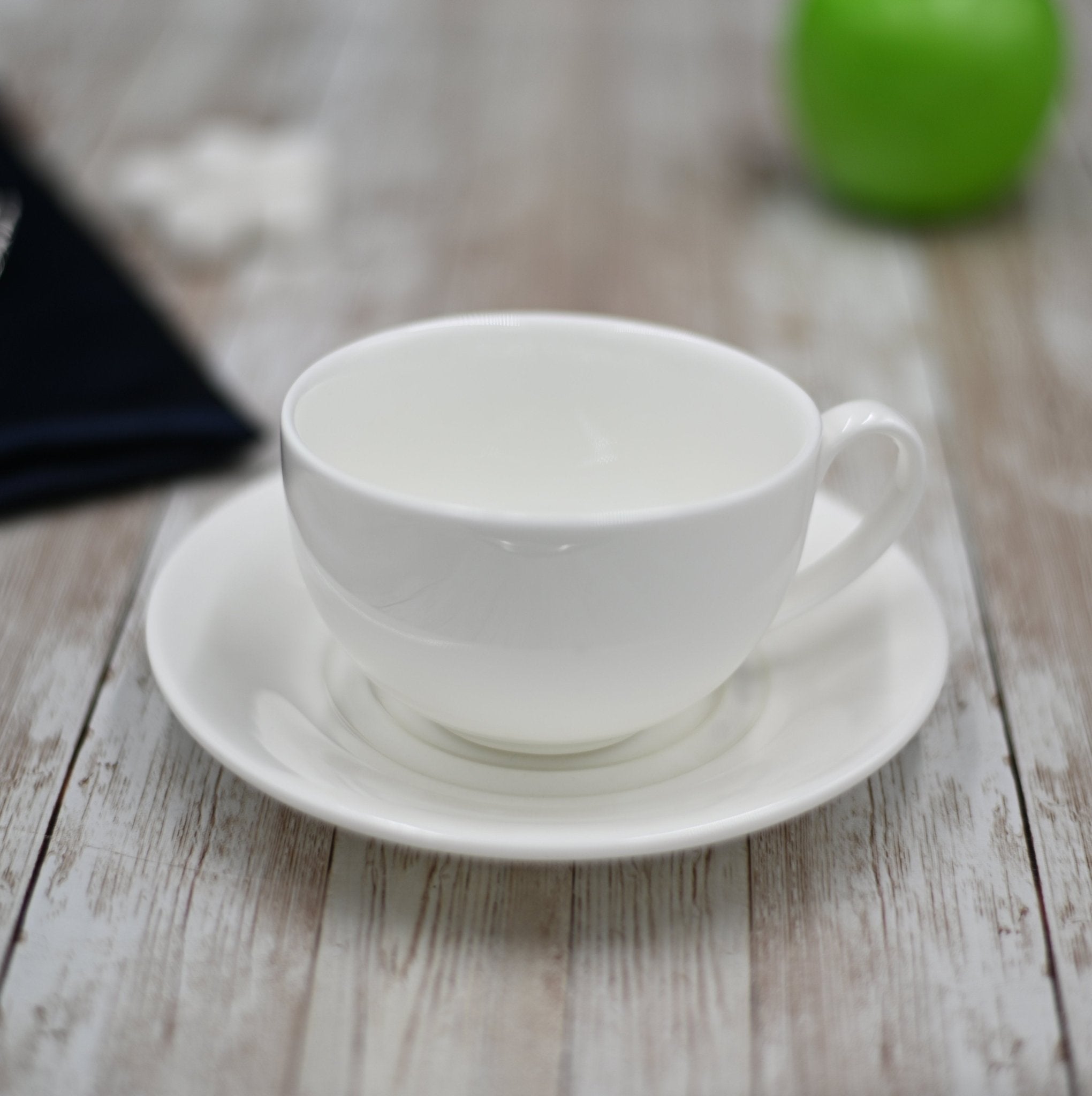 Set of 6 Fine Porcelain 8 Oz. Tea Cups & Saucers | Zigeze