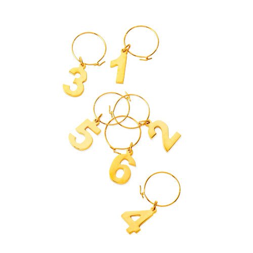 Set of 6 Gold Plated Wine Charms | Zigeze