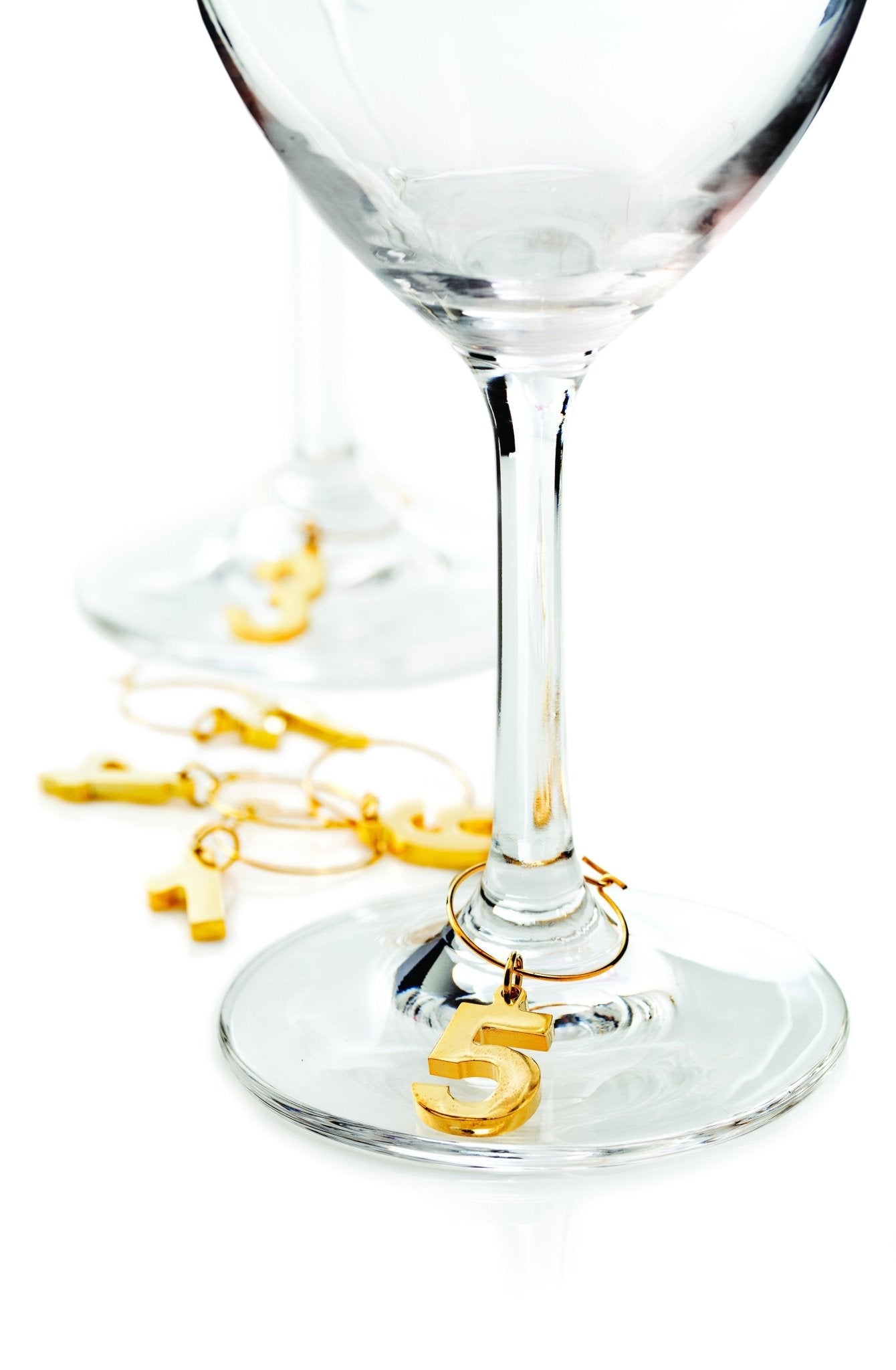 Set of 6 Gold Plated Wine Charms | Zigeze