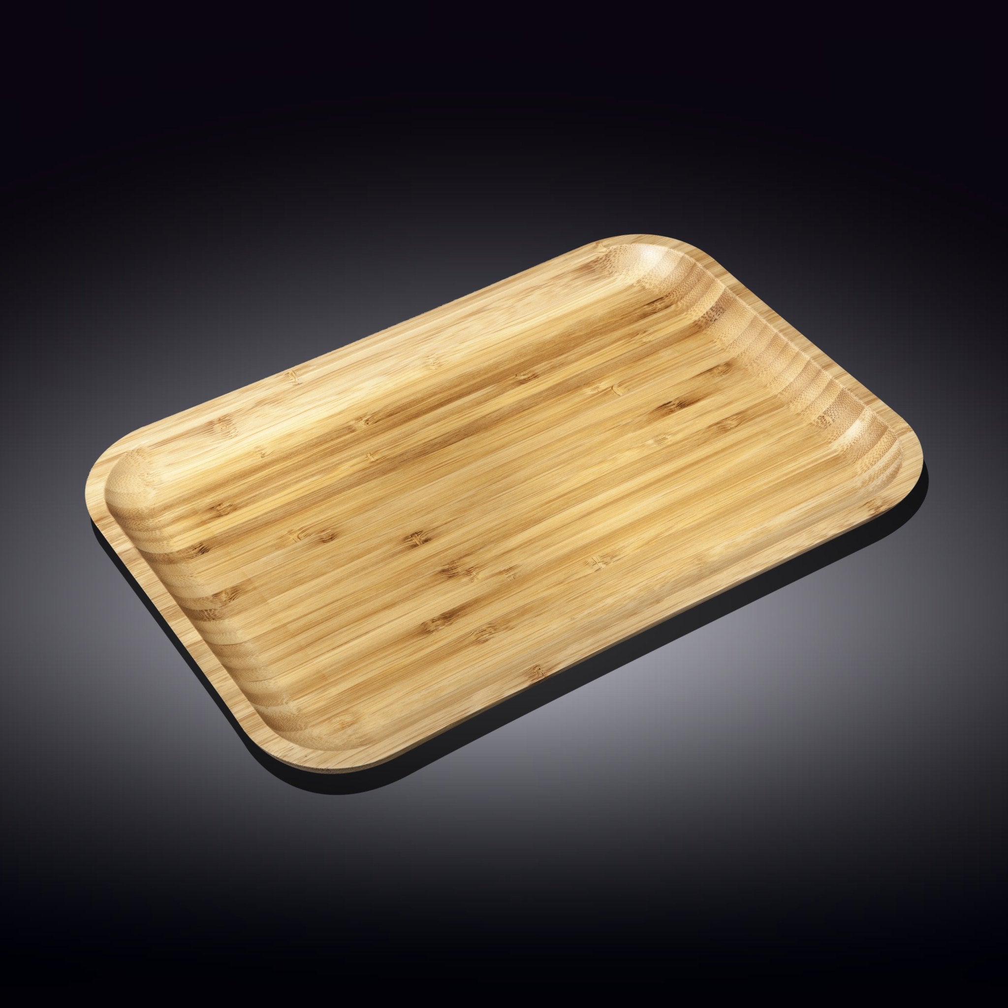 Set of 6 Natural Bamboo Platters 12" x 8" | Zigeze