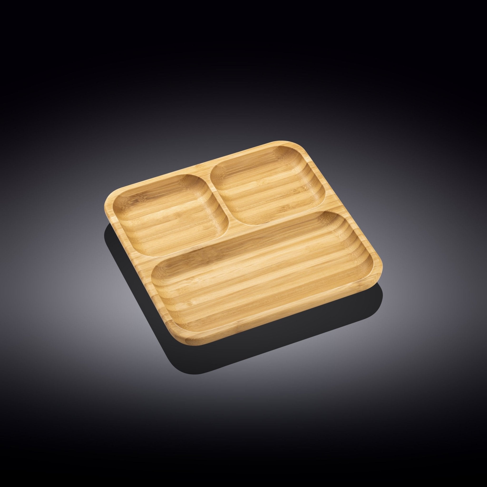 Set of 8 Natural Bamboo Square Divided Dishes | Zigeze