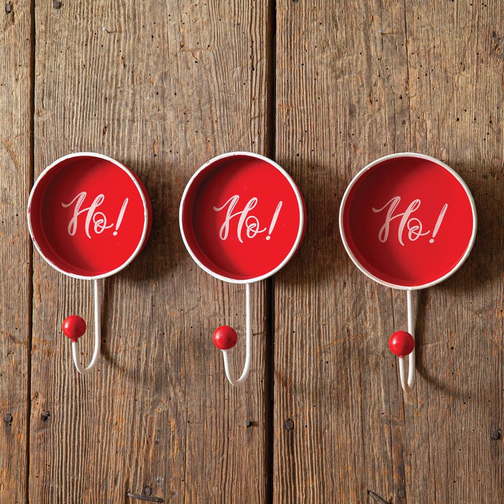 Set of Three Ho! Ho! Ho! Wall Hooks | Zigeze